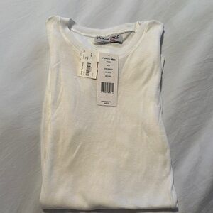 NWT Michael Stars Long Sleeve White Crew Neck T-Shirt Supima Modal Cotton